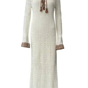 Calypso St Barth Cream Crochet Maxi Dress